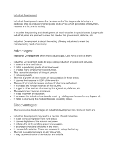 Industrial Development: Advantages & Disadvantages