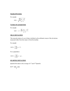 Statistical Deviation Formulas