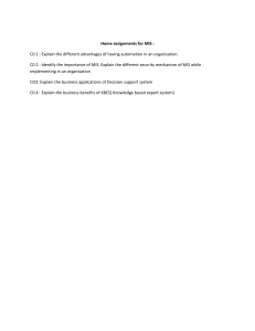 MIS Home Assignments