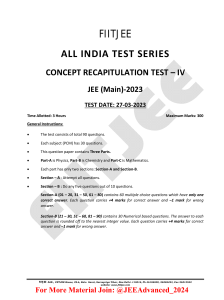 JEE Main 2023 Test Paper: Physics, Chemistry, Math