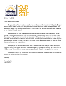 NHS Invitation Letter to Carlos Emilio Proaño