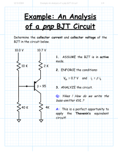 pnp BJT Circuit Analysis Example