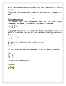 Adding Fractions Worksheet: Unlike Denominators