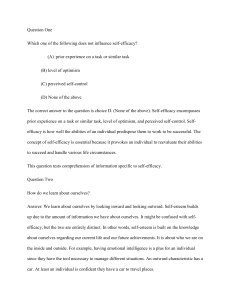 Self-Efficacy and Self-Esteem Test