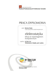 Praca dyplomowa: Elektrostatyka - lekcja e-learningowa