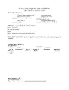 Maternal Mortality Review Questionnaire: Medical Records