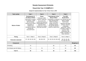 Visual Arts Year 12 Assessment Schedule