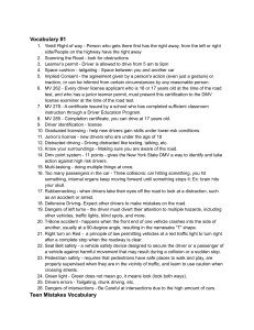 Driving Safety Vocabulary: Teens & DWI Prevention