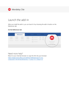 Mendeley Cite Add-in Launch Guide