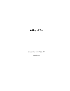 A Cup of Tea: Letters on Spirituality & Meditation