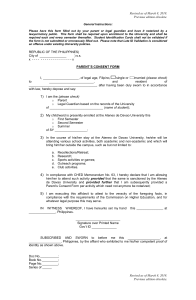 Parent's Consent Form - Ateneo de Davao University