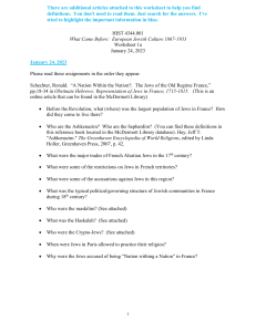 European Jewish Culture Worksheet 1867-1933