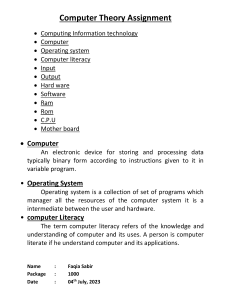 Computer Theory Assignment