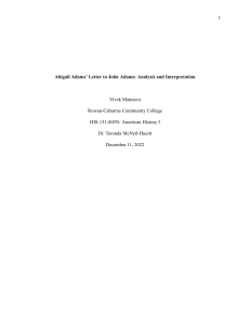 Abigail Adams' Letter Analysis: Women's Rights & Revolution