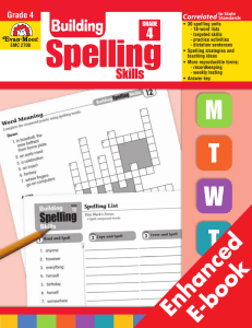 Grade 4 Spelling Skills Workbook