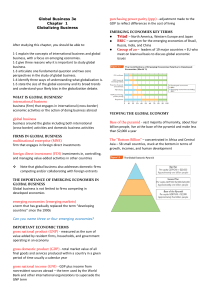 Global Business Chapter 1: Globalizing Business