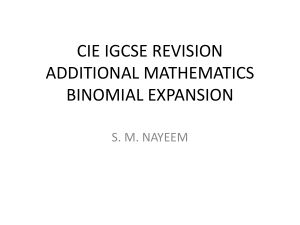 Expansión Binomial CIE IGCSE Matemáticas Adicionales