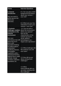 Sustainable Venture Interview Guide