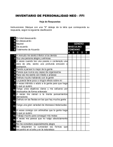 Inventario de Personalidad NEO-FFI Hoja de Respuestas