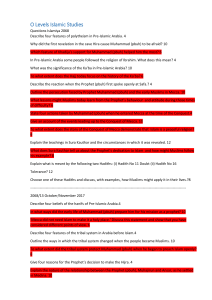 O Level Islamic Studies Exam Paper