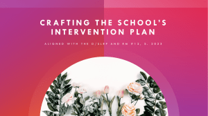 Crafting School Intervention Plan: D/SLRP & RM #12
