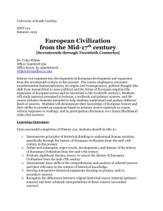 European Civilization Course Syllabus