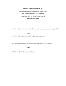 B.Sc. Computer Science Shell Programming Exam