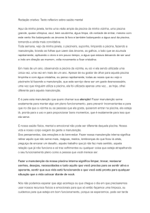 Reflexão sobre Saúde Mental: A Analogia da Piscina