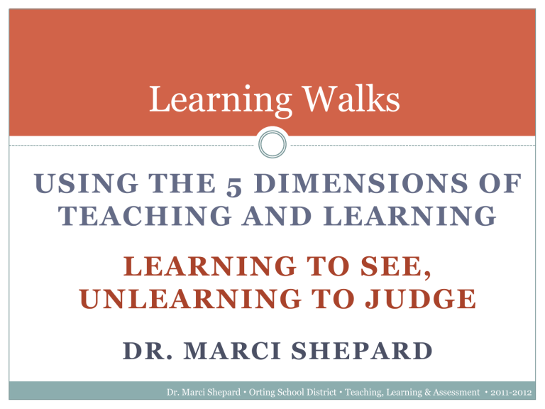 Learning Walks: 5D Teaching & Learning Framework
