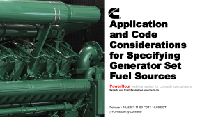 Generator Set Fuel Sources: Application & Code Considerations