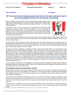 KFC Marketing Case Study in Bangladesh