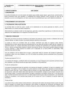 Pruebas Hidrostáticas: Especificación Técnica