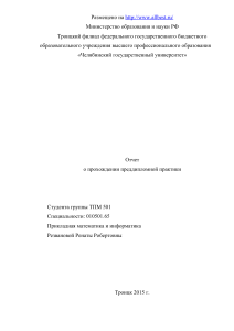 Отчет о преддипломной практике по прикладной математике