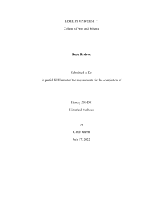 History Book Review: Liberty University, Cindy Green