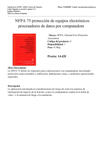 NFPA 75: Protección contra incendios de equipos electrónicos
