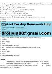 Accounting Questions and Solutions