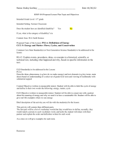 11th Grade Earth Science Lesson Plan: Energy Definitions