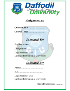 Assignment Cover Page - Daffodil International University