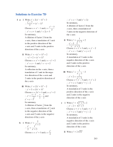 Solutions to Exercise 7D: Function Transformations
