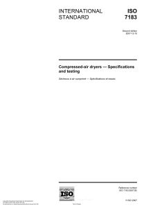 ISO 7183: Compressed-Air Dryer Specifications & Testing