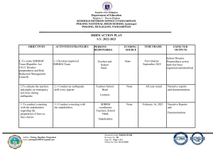 DRRM Action Plan S.Y. 2022-2023
