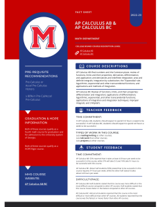 AP Calculus AB & BC Fact Sheet: Course Details & Info