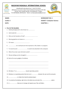 Computer Science Worksheet Class V