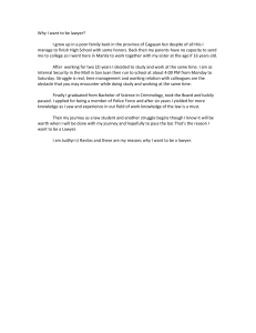 Why I Want to Be a Lawyer: Personal Statement