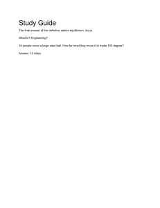 Statics Equilibrium Study Guide