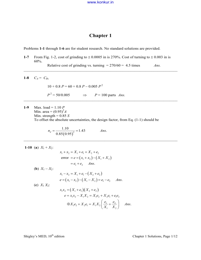 Mechanical Engineering Solutions Manual