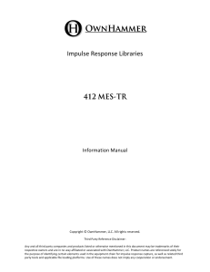 OwnHammer Impulse Response Library: 412 MES-TR Manual