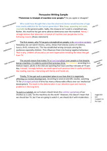 Persuasive Essay: TV's Impact on People