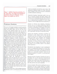 Purposive Sampling in Qualitative Research