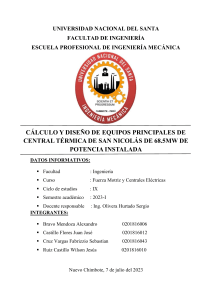 Cálculo y Diseño Central Térmica 68.5MW